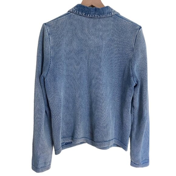 Blue Willi’s Blue Cotton Knit Sweater Jacket M - Picture 3 of 6